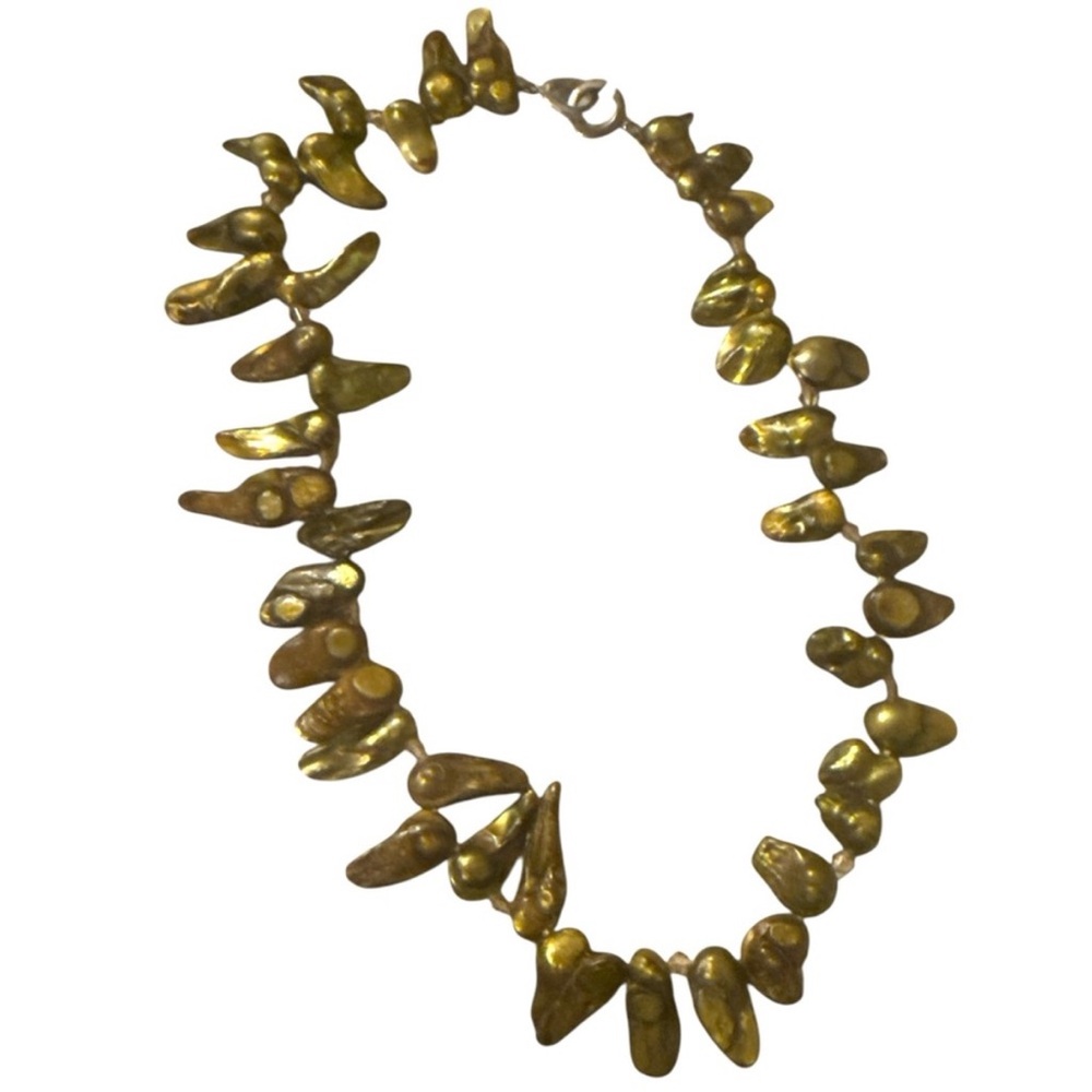 Handmade‎ Baroque Freshwater Pearl Iridescent Single Strand Necklace, New, 18”